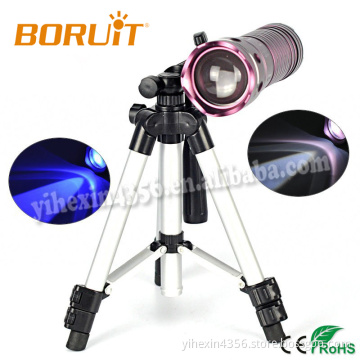 Boruit D100 White Blue Light Rechargeable Zoom Night LED Fishling Light with Tripod Stand